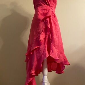 Elegant Pink Ruffle Dress